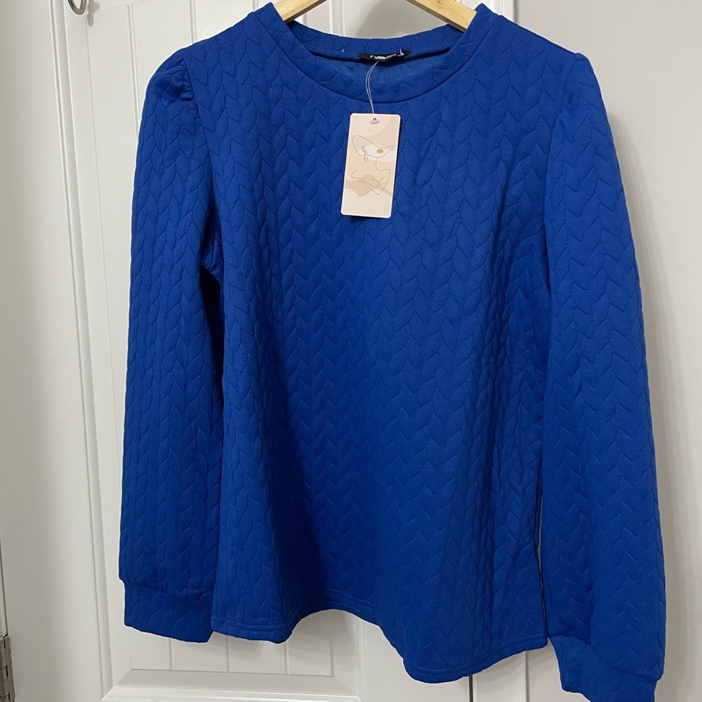 Blue Quilted Women's Top